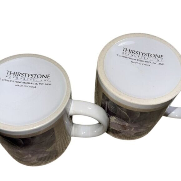 Magnolia Grandiflora Ceramic Coffee Mug Set Of 2 By Thirstystone 2000 White & Be - Picture 6 of 7